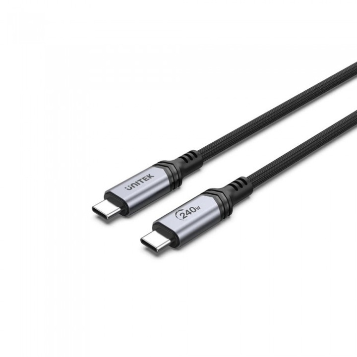 Cablu de incarcare, Unitek, USB C 3.1, 2 m, Negru