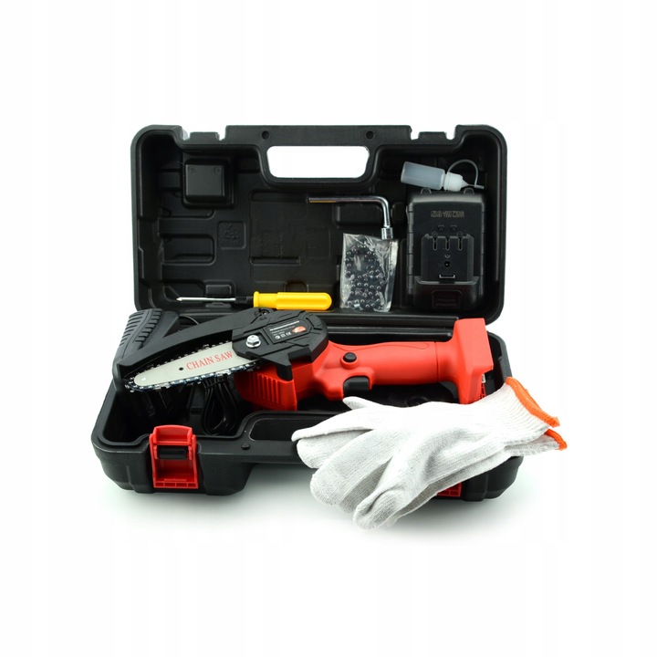 Верижен трион Rosfix Red Pirania RP21V, 1200W, дължина на острието 18 см, без батерия, червен