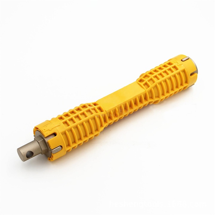 Cheie pentru instalatii sanitare cu dublu cap de dezasamblare, Sunmostar, Galben/Argintiu