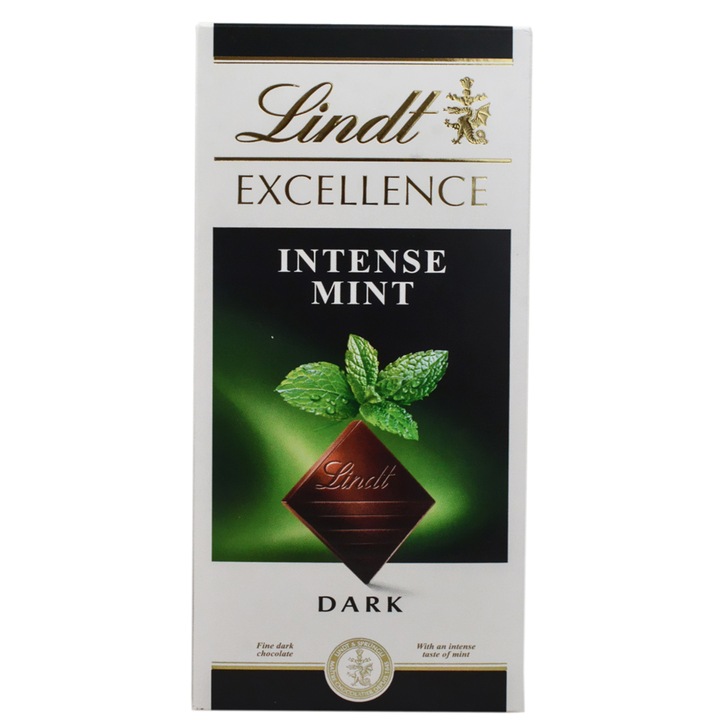 Tableta de ciocolata neagra, cu menta, Lindt Excellence 100 g