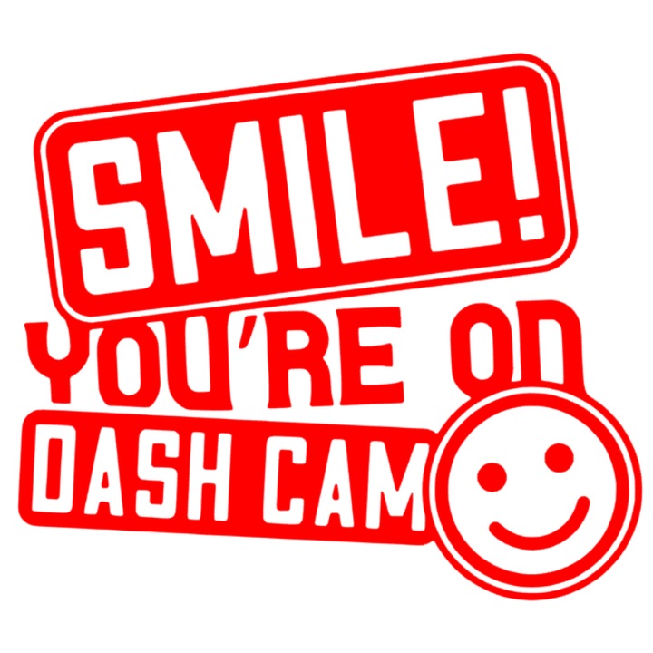 Set 3 stickere You are on dash cam, rosu