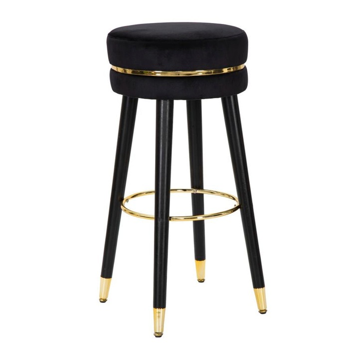 Scaun Bar Mauro Ferretti Paris Nero/Gold Ø 35X74 cm, Negru/ Auriu