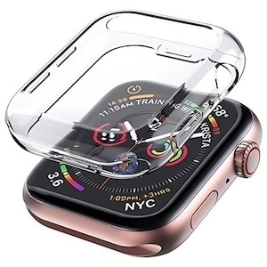 Husa Protectie pentru Apple Watch 41mm, Full Cover, Ultra Clear, Silicon, Anti Amprente, Anti Socuri, Anti Zgarieturi, Aplicare Usoara, Transparent