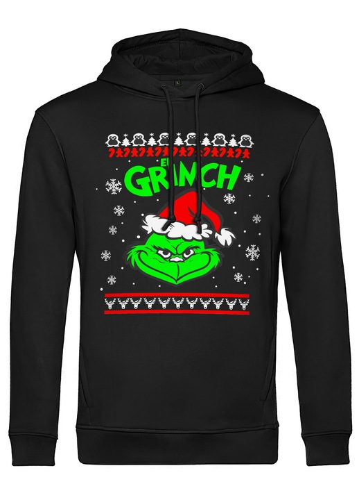 Hanorac barbati, Craciun, Grinch Face, Negru