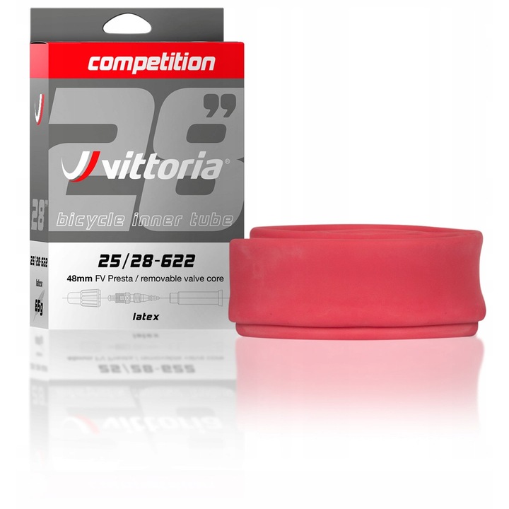 Camera de aer pentru biciclete, VITTORIA, Road Competition, Latex 700x25/28mm FV48