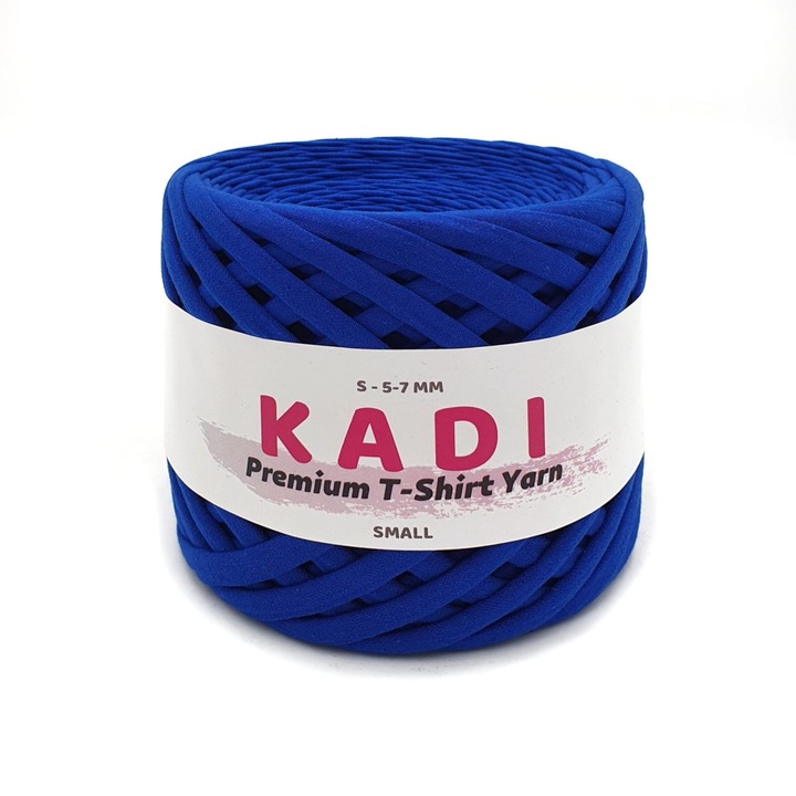 Banda textila pentru crosetat, KaDi Premium Small, 5-7 mm, 110 m, culoare Albastru