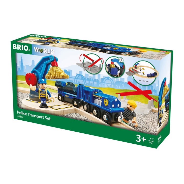 Комплект за игра Brio - Полицейски транспорт
