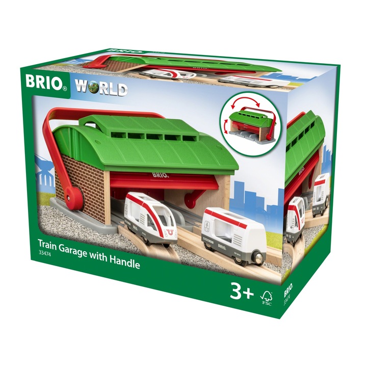 Комплект за игра Brio - Гараж за влак