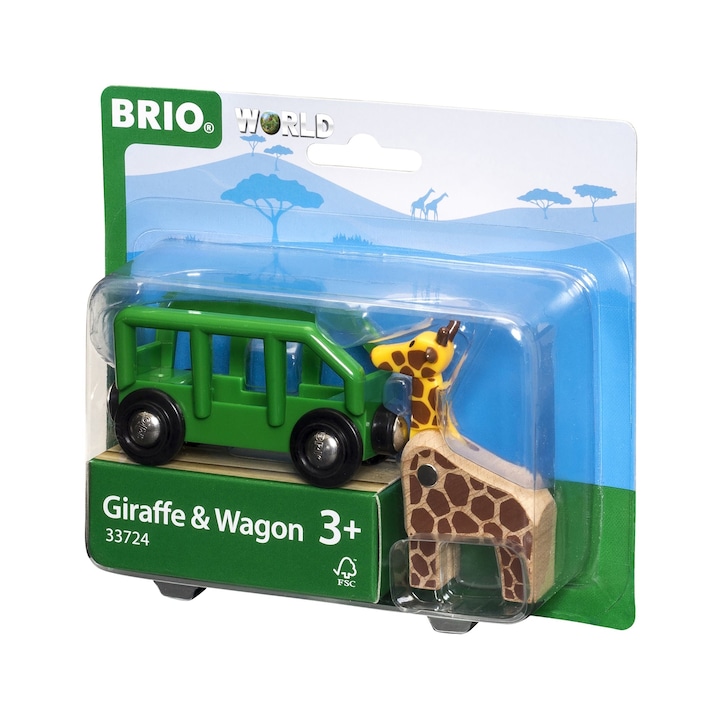 Vagon tren Brio - Remorca cu girafa
