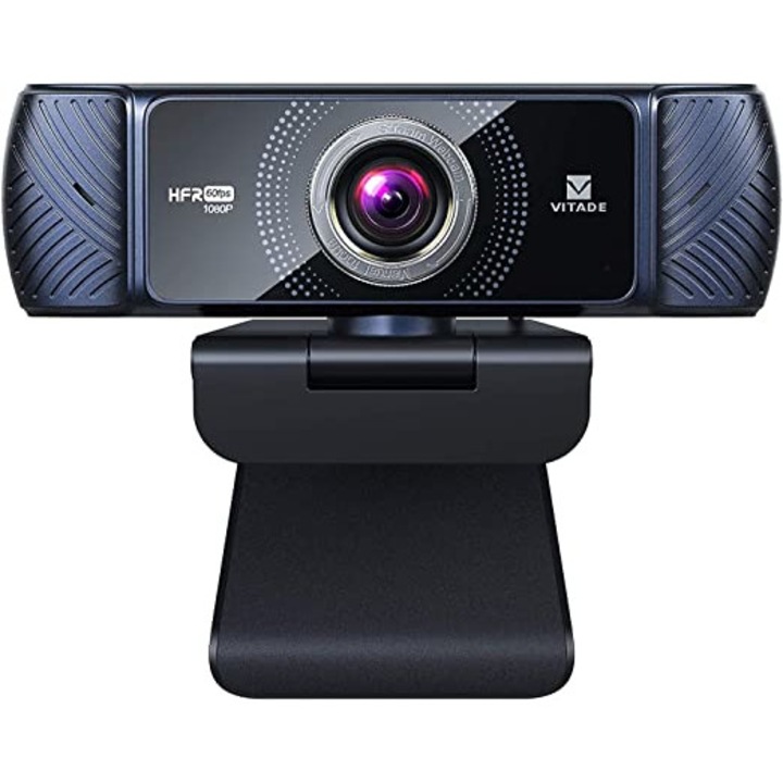 Camera Web Xenomo®, Rezolutie 1920x1080p, Rotatie 360°, Auto-focus, Corectie lumina, Microfon omnidirectional cu functie de reducere a zgomotului, Culoare Negru