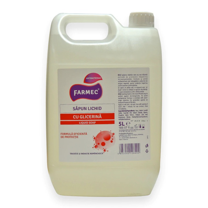 Антибактериален течен сапун Farmec, 5 L
