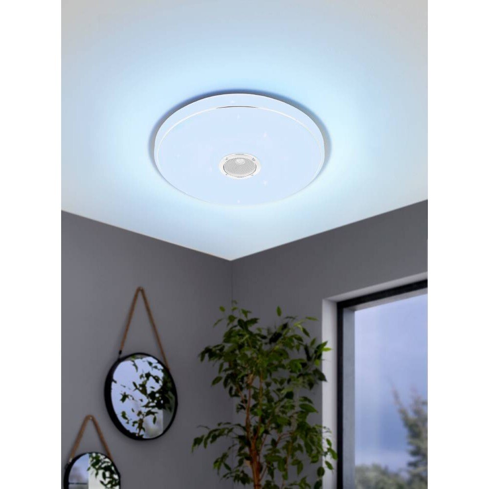 Plafonnier LED De Salle De Bain EGLO MILAZZO – RGB, Bluetooth, Enceinte Intégrée, Télécommande, Effet étoilé (retour Client)