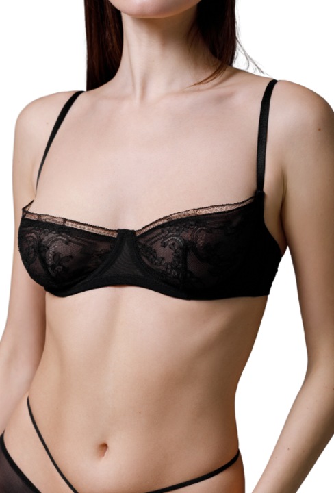Sutien Balconette Bra Negru Dantela, Negru