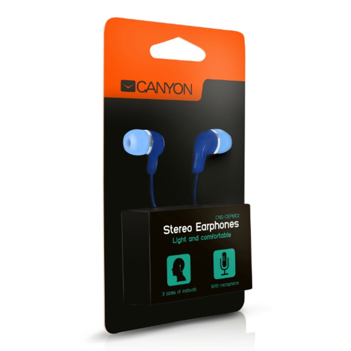 Canyon CNS-CEPM02BL Headset Blue, 99937, Mikrofon/Fülhallgató