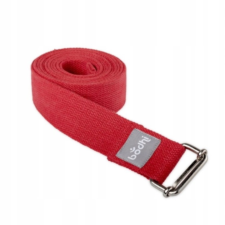 Curea de yoga din bumbac, Bodhi Yoga, 2.5m, rosu