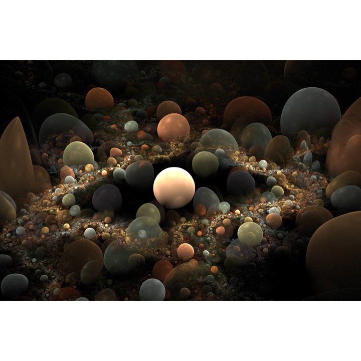 Tablou Canvas, Forme Abstracte Si Sfere - 40 x 30 cm