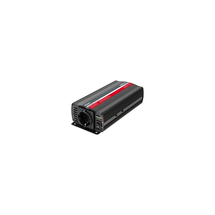 Invertor de tensiune, 24V-220V, putere 500 W, Conectare la bricheta