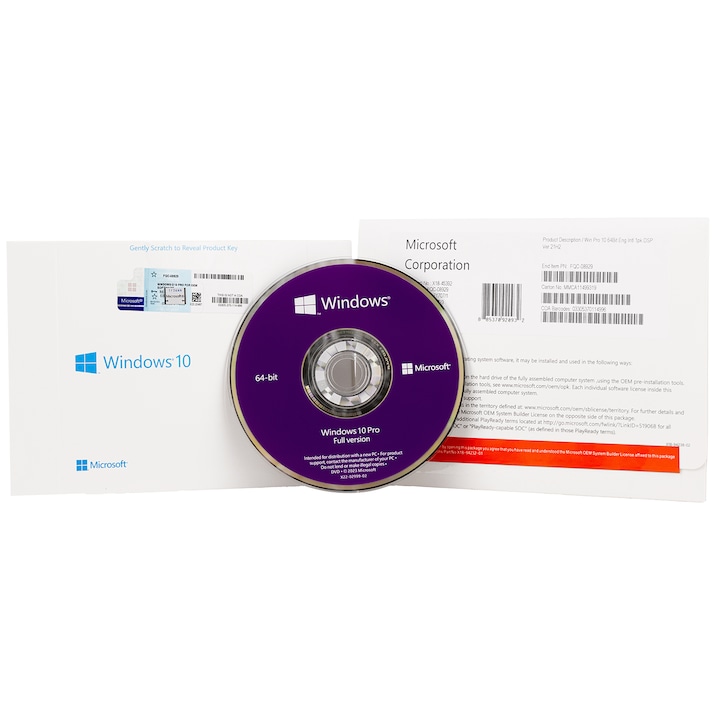 Microsoft Windows 10 Pro, 64 bit, Multilanguage, 1PK, DSP OEI DVD, ver. 21H2