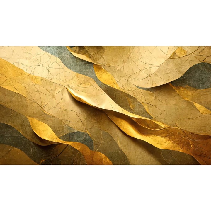 Tablou Canvas, Valuri Abstracte Aurii - 40 x 30 cm