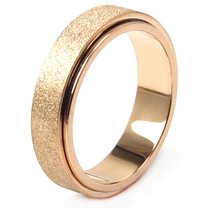 Inel antistres, rotativ, titan/inox, auriu, marimea 6