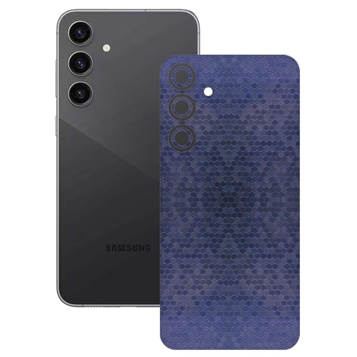 SILKASE bőrfólia, Samsung Galaxy S23 FE-hez, hexa kék, telefon hátvédő