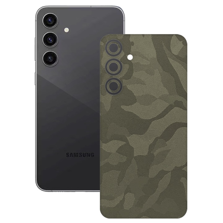 SILKASE bőrfólia, Samsung Galaxy S23 FE-hez, zöld bütyök, telefon hátvédő