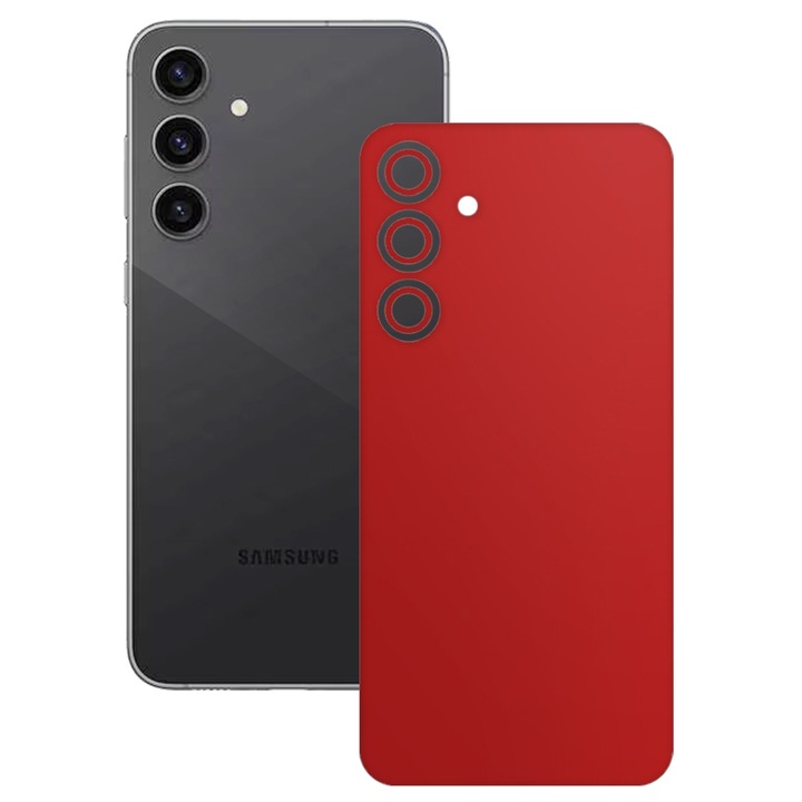 SILKASE skin védőfólia, Samsung Galaxy S23 FE-hez, piros, telefon hátlapra