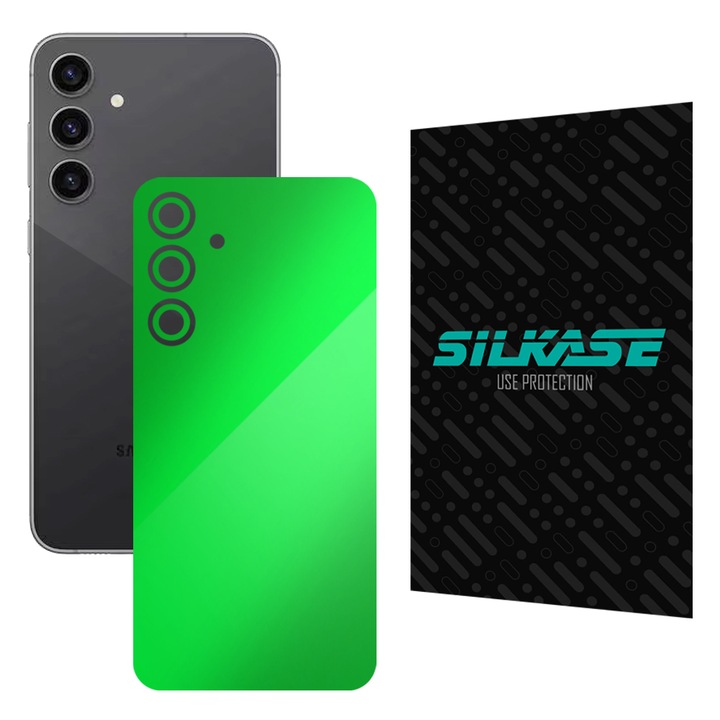 SILKASE bőrfólia, Samsung Galaxy S23 FE-hez, matt fekete, telefon hátvédő