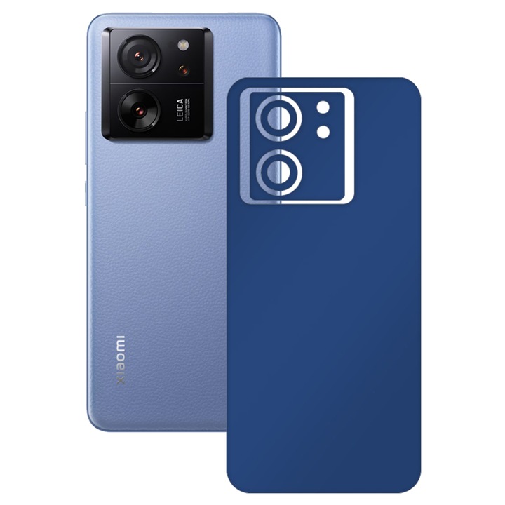 SILKASE bőrfólia, Xiaomi 13T Pro-hoz, matt sötétkék, telefon hátvédő