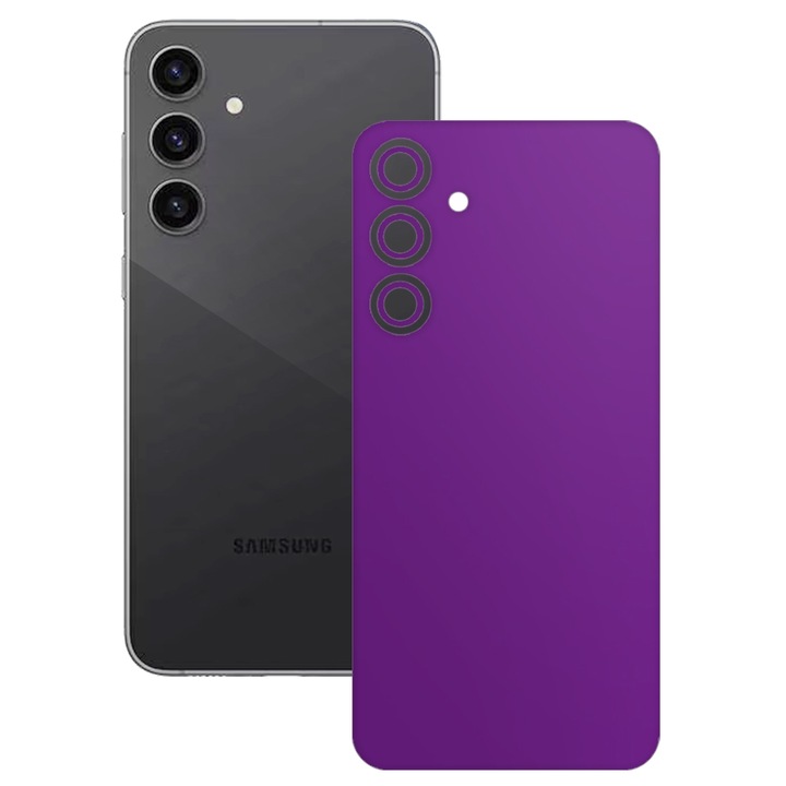 SILKASE bőrfólia, Samsung Galaxy S23 FE-hez, matt lila, telefon hátvédő