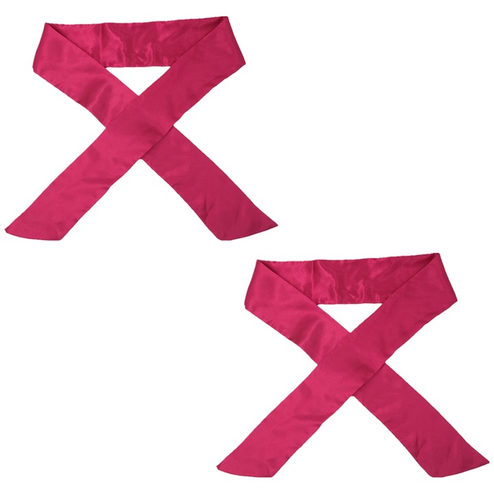 Set bandane satin pentru fixarea perucilor, multifunctionale, rosu, 142x10cm