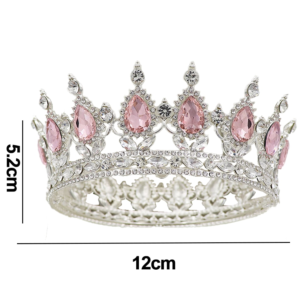 Coroana superba din cristal metalic albastru turcoaz tiara