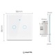 Intrerupator inteligent cu touch, Wi-Fi, fara Nul, Control vocal, Smart Life / Tuya APP, 2 Canale, Alb, easyCTRL®