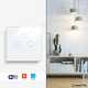 Intrerupator inteligent cu touch, Wi-Fi, fara Nul, Control vocal, Smart Life / Tuya APP, 2 Canale, Alb, easyCTRL®