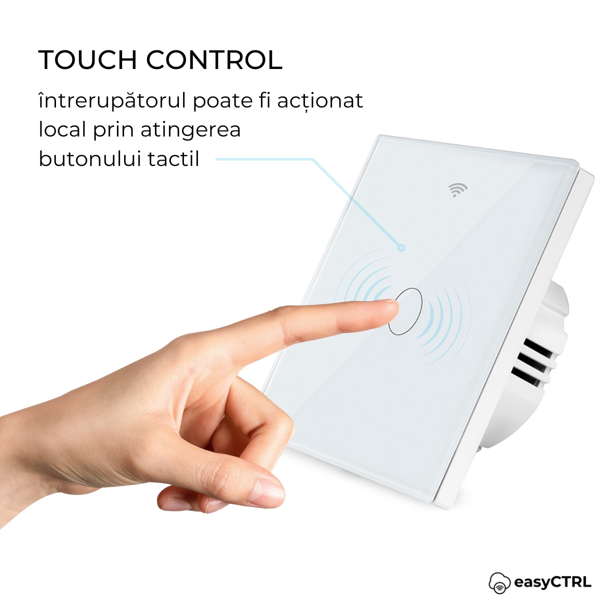 Интелигентен превключвател с докосване easyCTRL®, Wi-Fi, Без нула ...