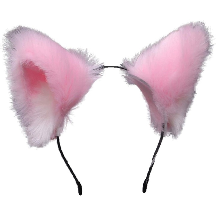 Bentita, model urechi de pisica, roz