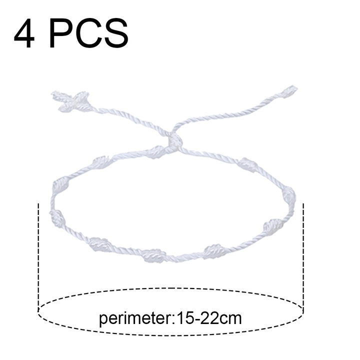 Bratara prietenie multicolor,alb, set 4 buc