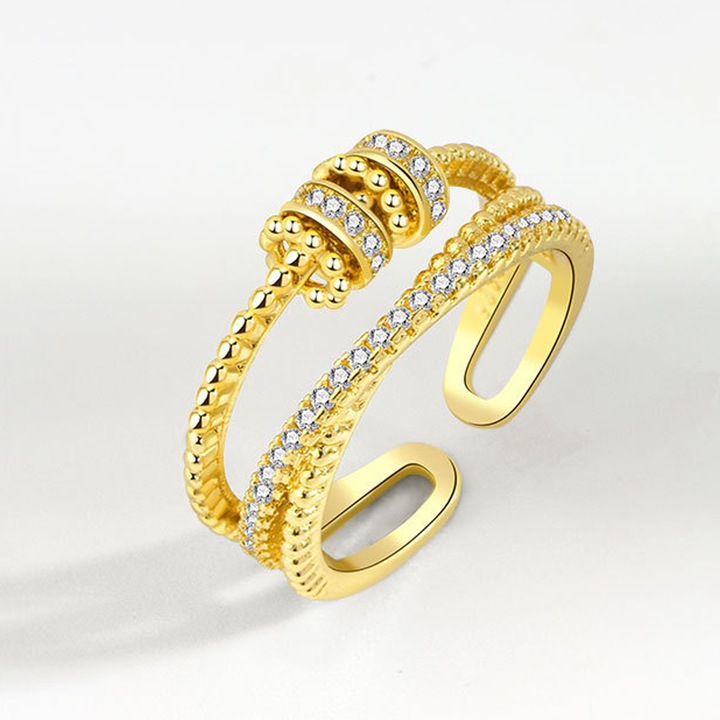 Inel antistres ajustabil, Metal, Auriu