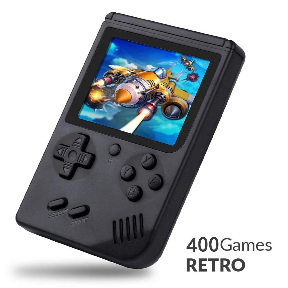 Joc tetris FOXMAG24, 400 de jocuri, retro, consola portabila, negru
