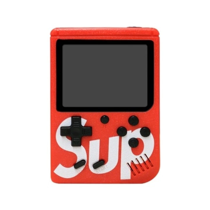 Consola Game Box, Micro-USB, Multiplayer, portabila, cu 400 de jocuri, retro, rosu