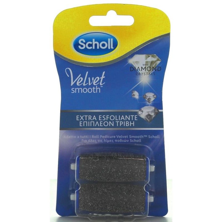 Set 2 rezerve pila electrica Scholl Velvet Smooth With Diamond Crystals Extra Esfoliante