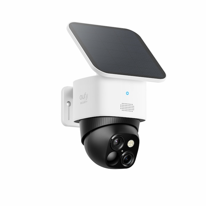 Camera supraveghere eufy SoloCam S340, Wireless, Panou Solar, Dual Camera, Pan and Tilt, Supraveghere 360, 2.4 GHz Wi-Fi