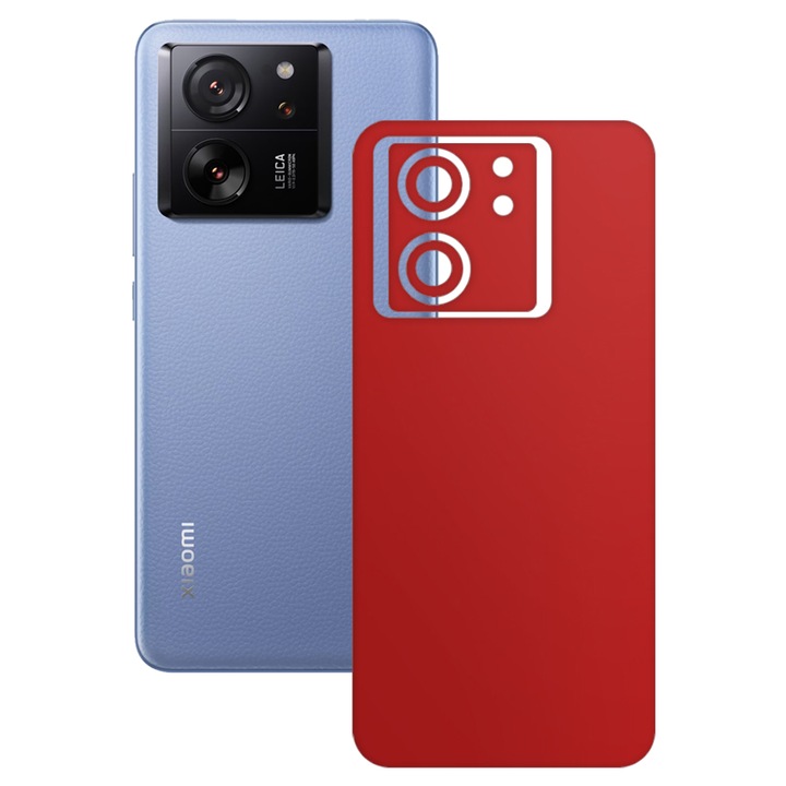 SILKASE bőrfólia, Xiaomi 13T-hez, piros, telefon hátvédő