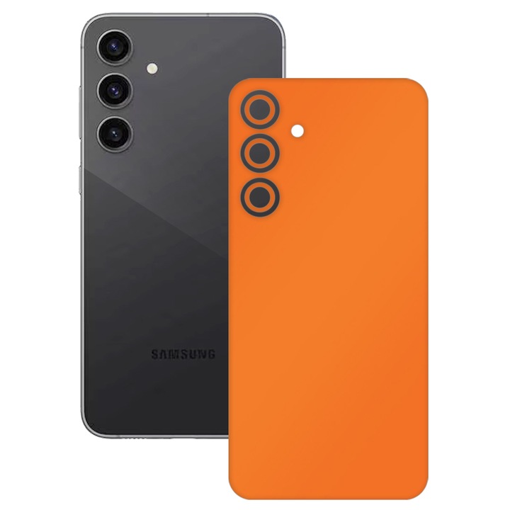 SILKASE bőrfólia, Samsung Galaxy S23 FE-hez, matt narancssárga, telefon hátvédő
