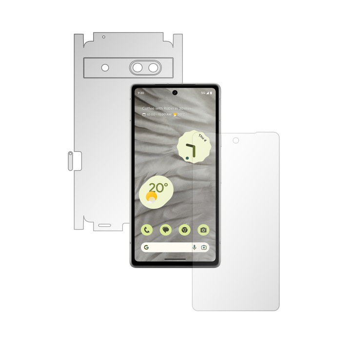 Teljes testű iSkinz önregeneráló fólia a Google Pixel 7a telefonhoz – Invisible Skinz UHD, 360 fokos vágás, ultratiszta szilikon képernyővédelem, hát- és oldalborítás, öntapadó bőr, átlátszó