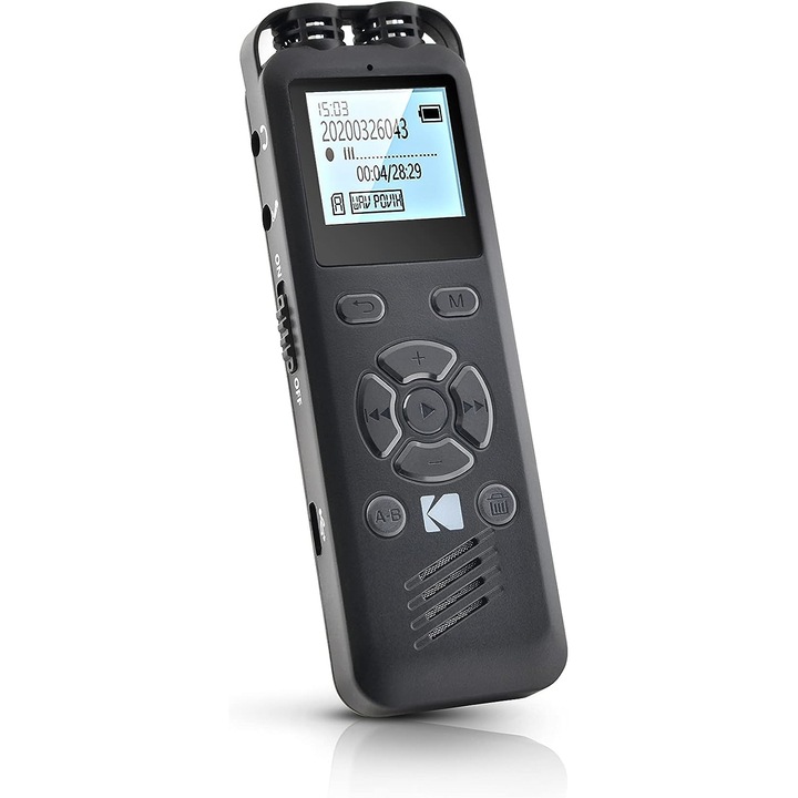 Рекордер Kodak VRC250, 8GB, MP3, Вградена батерия, Черен
