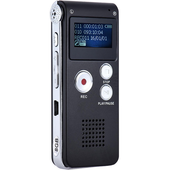 Mini Reportofon digital iUni REP03i, MP3 Player, Memorie interna 8GB