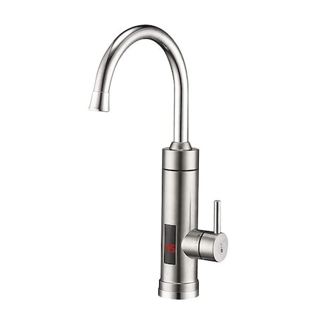 Robinet Electric Dalys® Pentru Incalzire Apa Instant, Montare Chiuveta, Inox, Cu Display Si Rotire 360 Grade, Argintiu