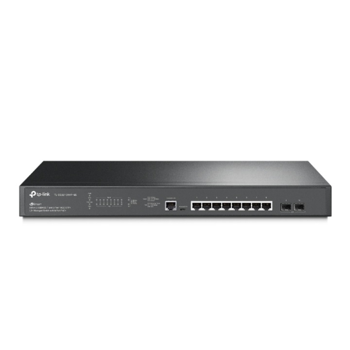TP-LINK JetStream switch, 8 port 2,5GBase-T, 2 port 10GE SFP+, L2+ Managed Switch, 8 port PoE+