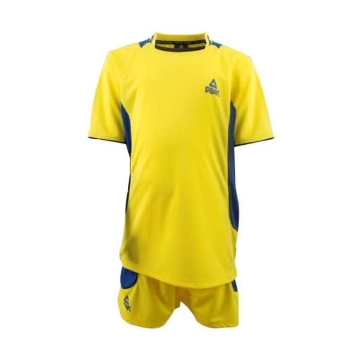 Футболен детски комплект фланелка Peak синьо/жълто 16г